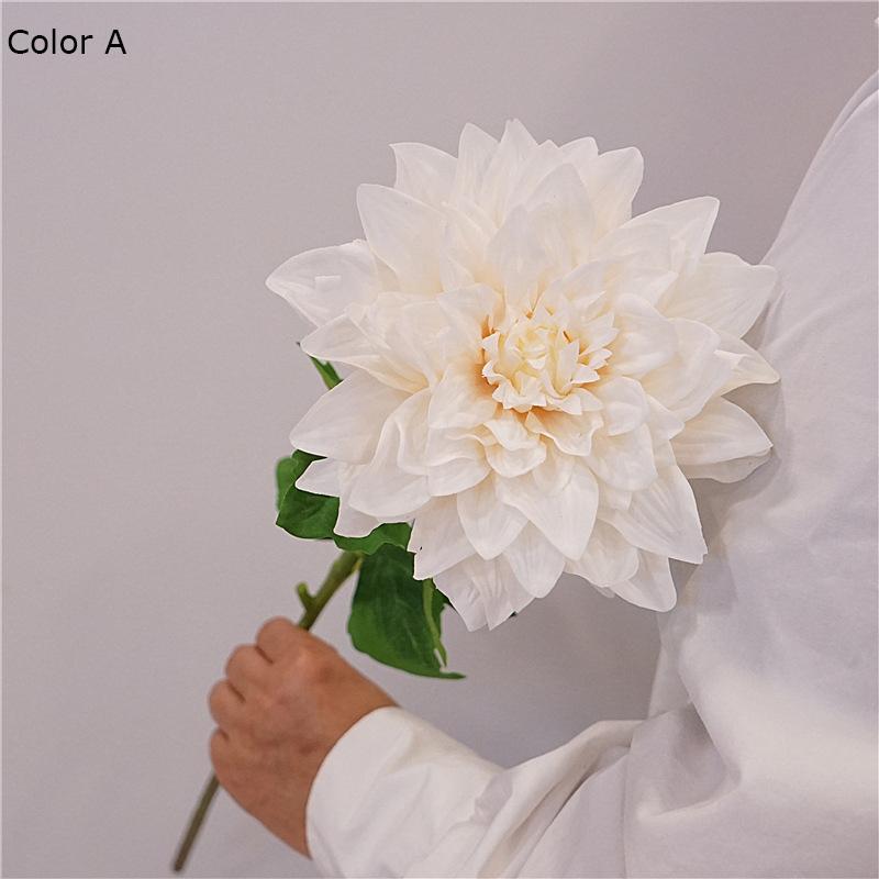 1Pc Moisturizing Real Touch Dahlia Flowers Aritificial Latex Flower Decoration Wedding Home Living Room Event Party Dahlia Flore