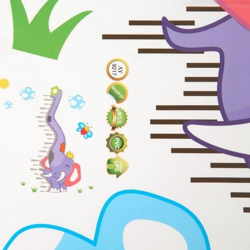 2025 New Arrival HOT Elephants Height Wall Art Stickers Kids Nursery Removable Decor Decals Home Mural Chart Measure