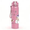 1PC Snowman Winter Forest Print 750ml Color Plastic Sports Water Bottle Leakproof Flip Straw Lid Suitable for Sports Office Home Use