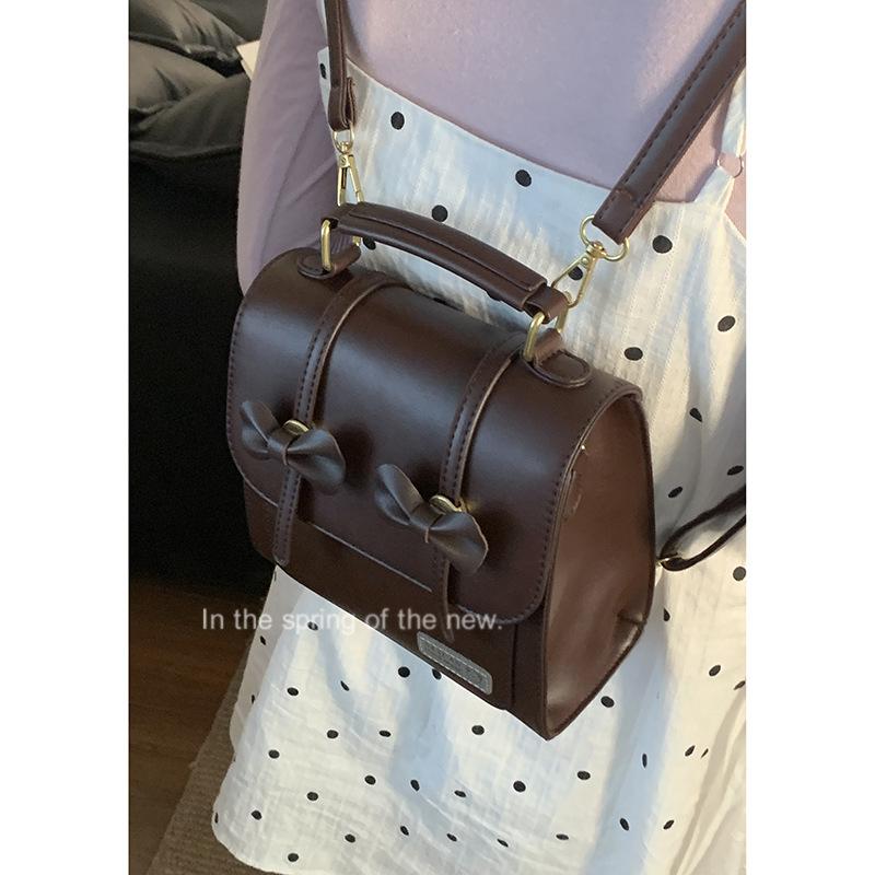 Retro College Backpack, Bow-shaped Backpack, Versatile Hand-held Student Schoolbag