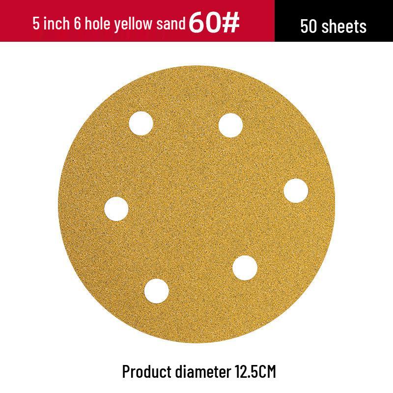 6-inch Yellow Flocking Sandpaper Disc for Polishing and Grinding (17 Pieces)