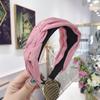 Women's Pure Color Simple Fabric Handmade Twist Braid Knotted Wide Side Hair Band