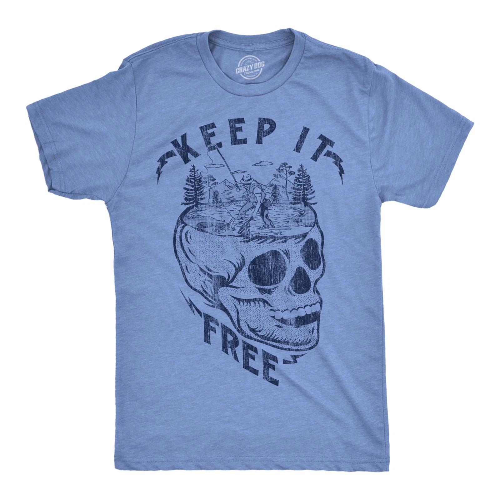 Mens Funny T Shirts Keep It Free Sarcastic Camping Graphic Novelty Tee for Men XS