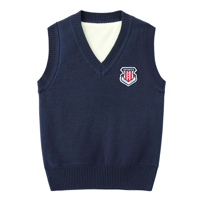 Parent-child Clothing for Boys and Girls, Sweater Vest, Warm Fleece Knitted Vest, Autumn and Winter Thickened Vest