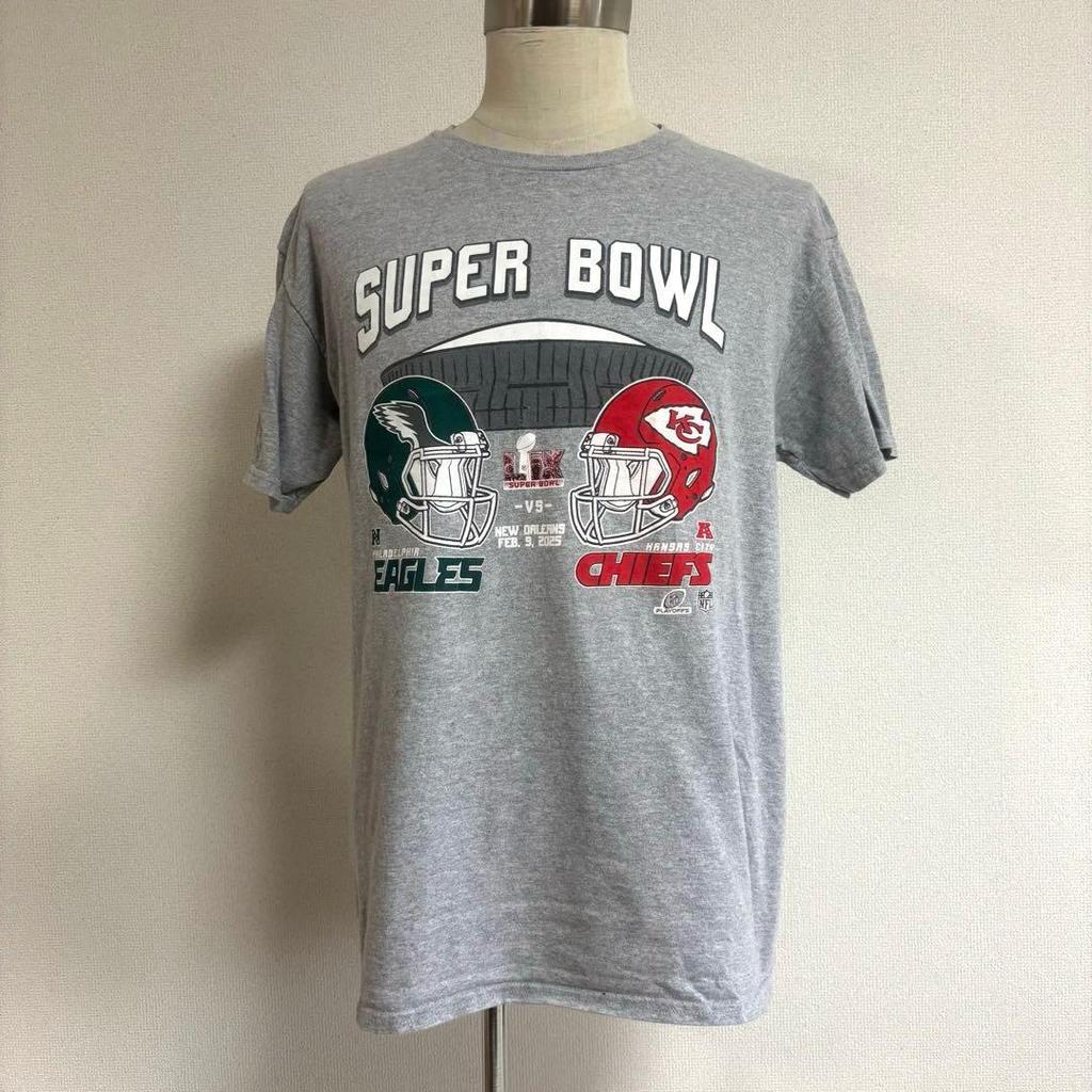 Used NFL Super Bowl LIX 2025 Eagles Chiefs T-Shirt