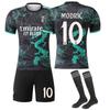 (#10 MODRIC) Maillot de Football Real Madrid Motif Dragon Noir Vert 25-26 pour Enfants et Adultes