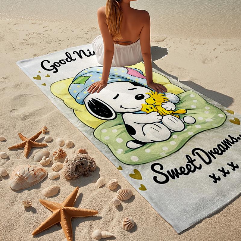 Cute Dog Dreams Under Stars Beach Towel, Super Soft Microfiber, Gift for Her/Him, Birthday, for Pool, Beach, Travel, Home Decor Fan Gifts