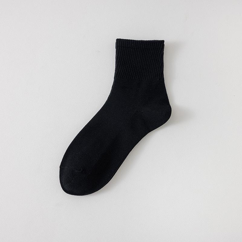 Unisex Mid-Tube Sports Socks - Black, White, Gray, Soft Cotton, Simple Design