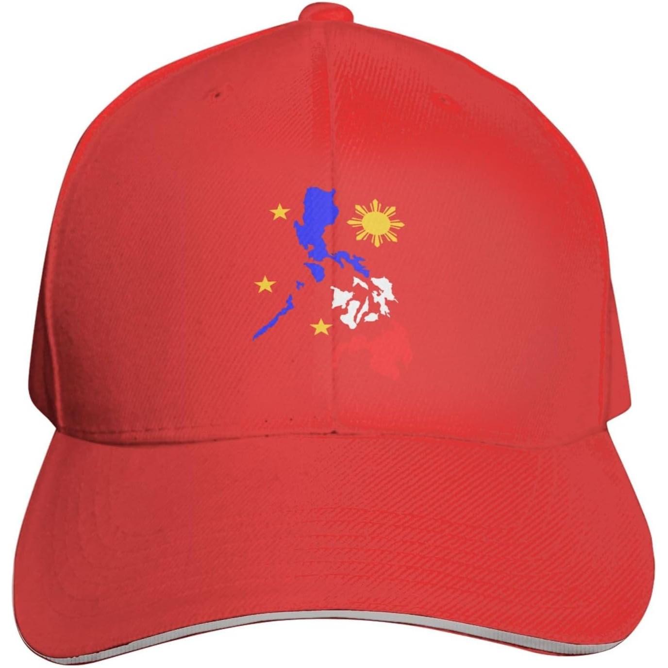 Filipino Map Flag Philippines Sun Stars Baseball Cap Unisex Polyester Casual Adjustable Hat Adjustable