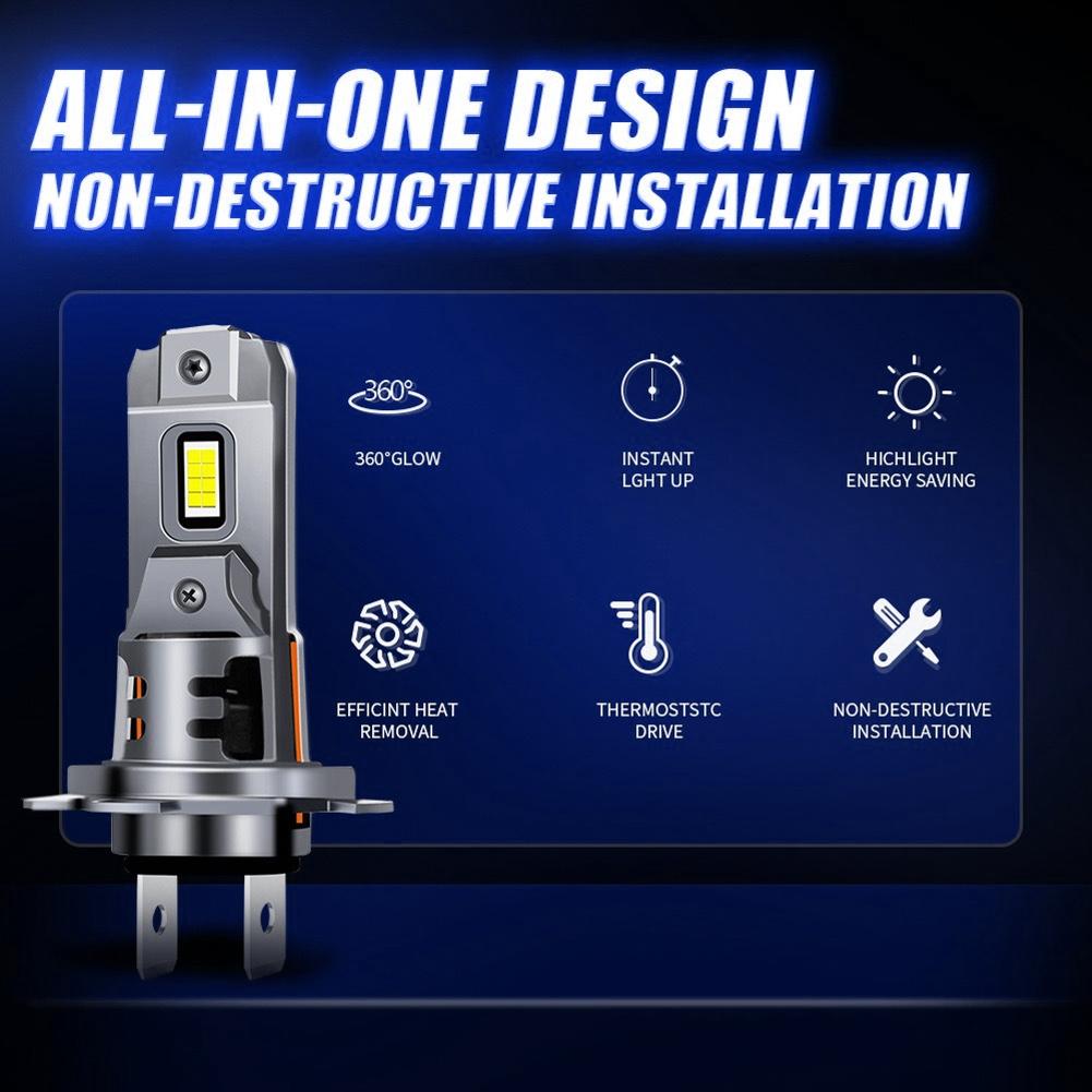 H7 LED Headlight Bulb Mini 54W 11000LM 6000K CSP Aluminum Alloy for Car Headlamp 12V Automobile LED Lamps