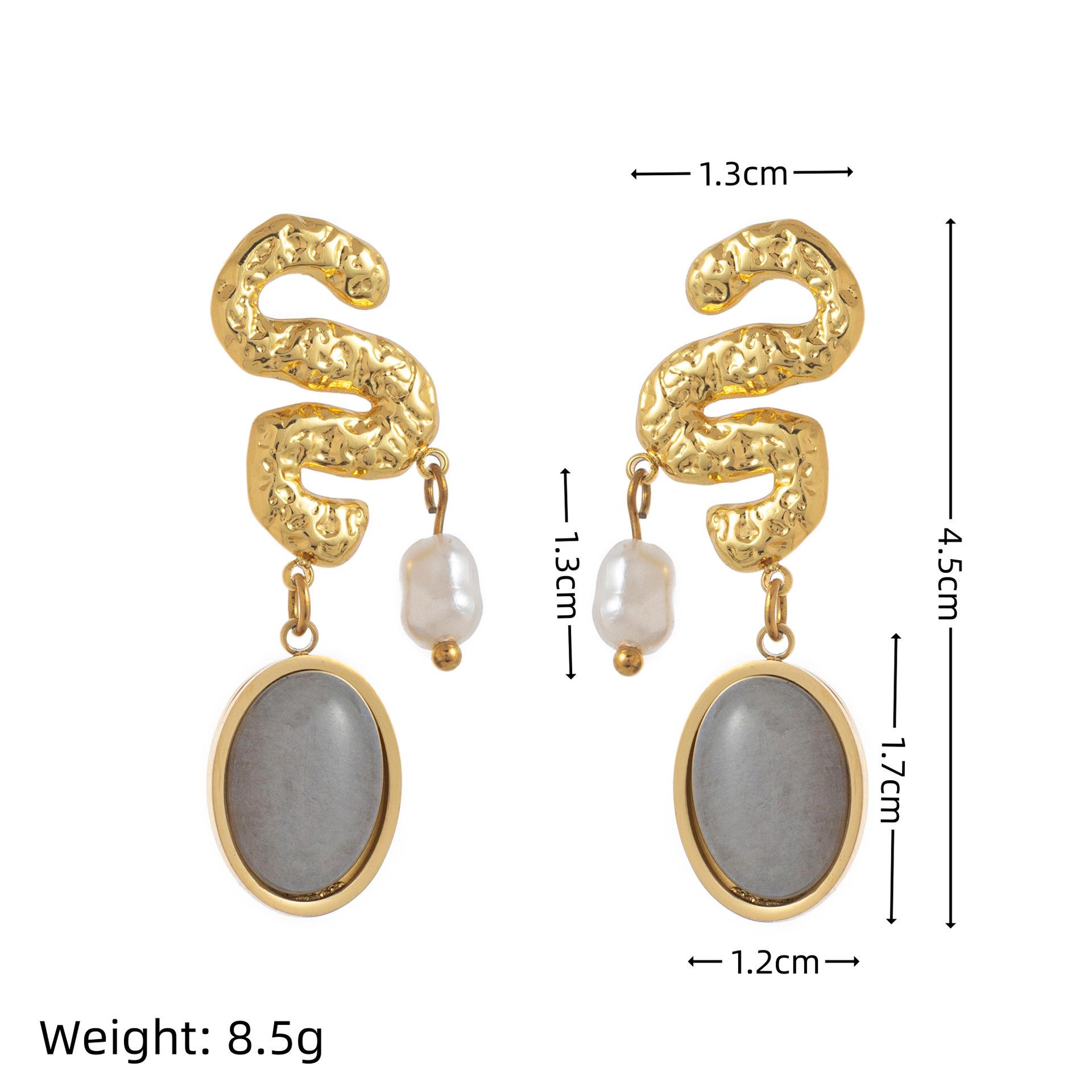 Personalized Gold Snake Pattern Earrings - Trendy, Stainless Steel, Colorfast