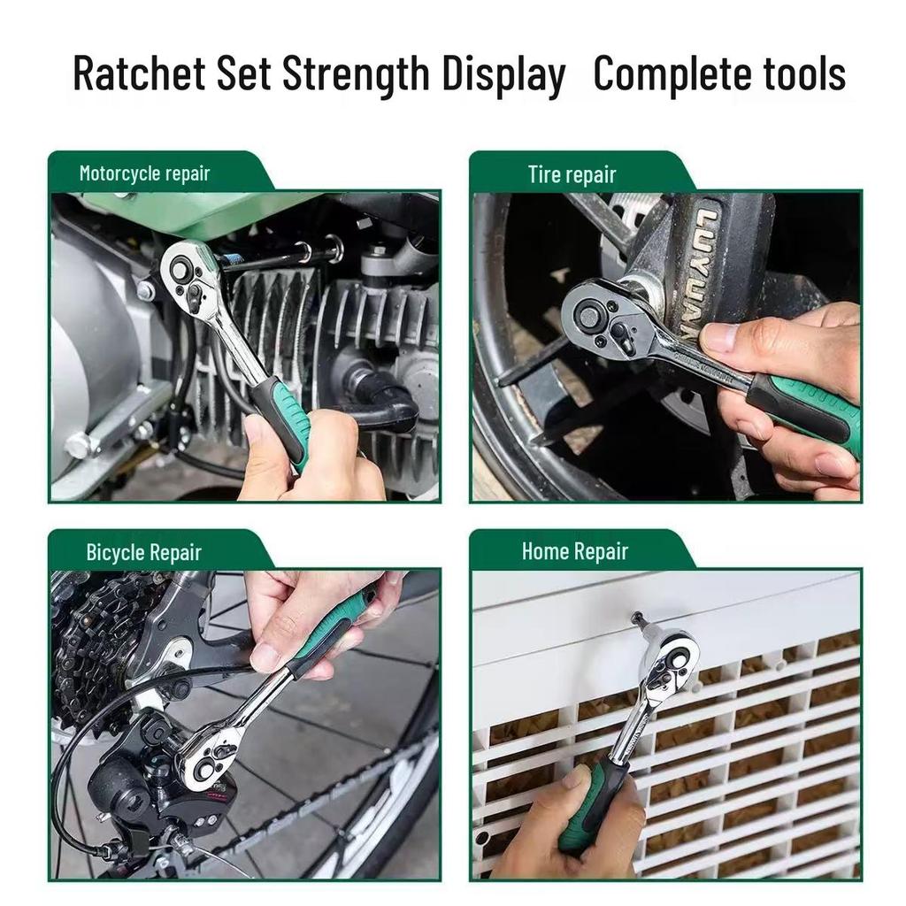 216-Piece Auto Repair Tool Set with Ratchet, Wrench & Socket