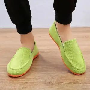 Cheap Men's Big Size Casual Shoes Vintage Dad Canvas Driving Loafers Simple Flat Canvas Sneakers Male's Trekking Shoes