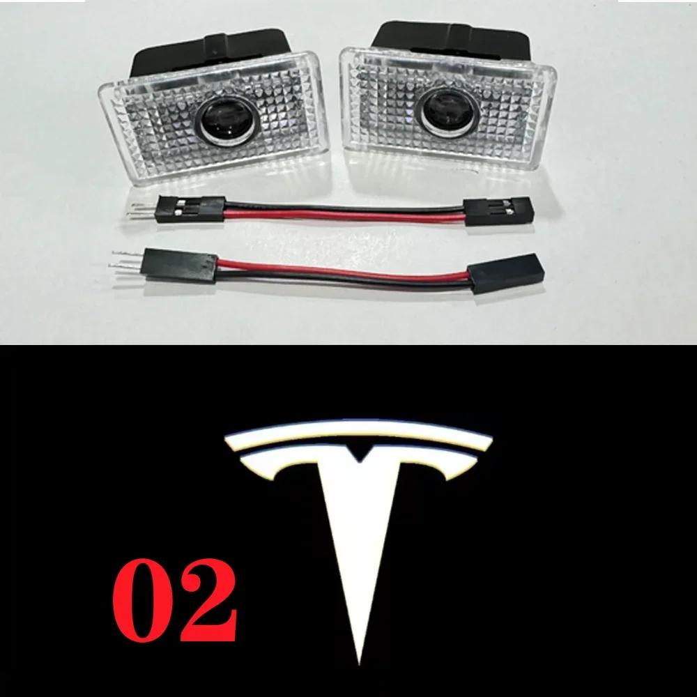 

Автомобильная наклейка Tesla Tesla 2 шт. Проектор на дверь автомобиля Приветственные огни Аксессуары Для Tesla Model 3 S X Y Cybertruck Roadster SpaceX Ca