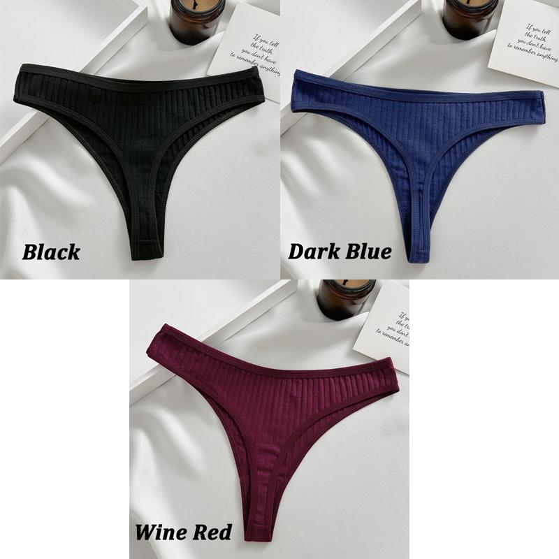 FINETOO 3 Teile/satz frauen Baumwolle Thongs Sexy G-String Höschen Low Rise Unterwäsche Weibliche Atmungsaktive Weiche Dessous Einfarbig Unterhosen