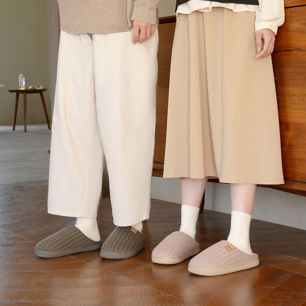 Winter Women Home Slippers Plush Warm Thick Bottom Slides Breathable Comfortable Non-slip Slippers Indoor Outdoor Men Casual Slippers