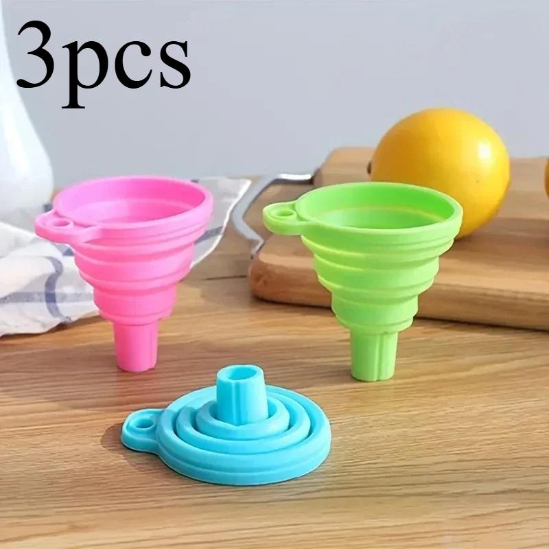 

Silicone Collapsible Funnel,Perfect for Storing in The Kitchen, Ideal for Pouring Oil,seasonings,Must-Have for Home Cooking белый