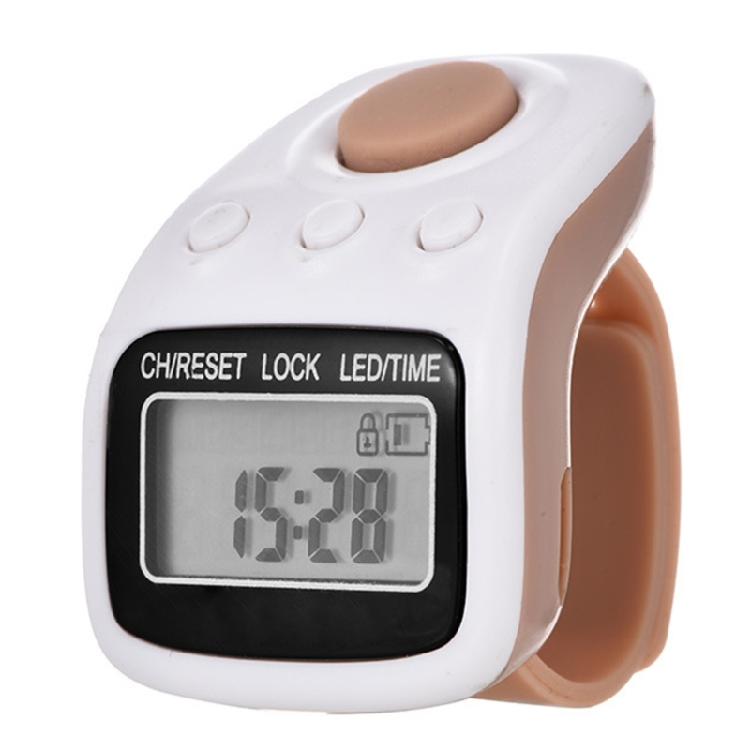 Licznik elektroniczny Tasbeeh z 6 kanałami LED, pierścieniem i klikerami, przenośnymi, resetowalnymi klikerami