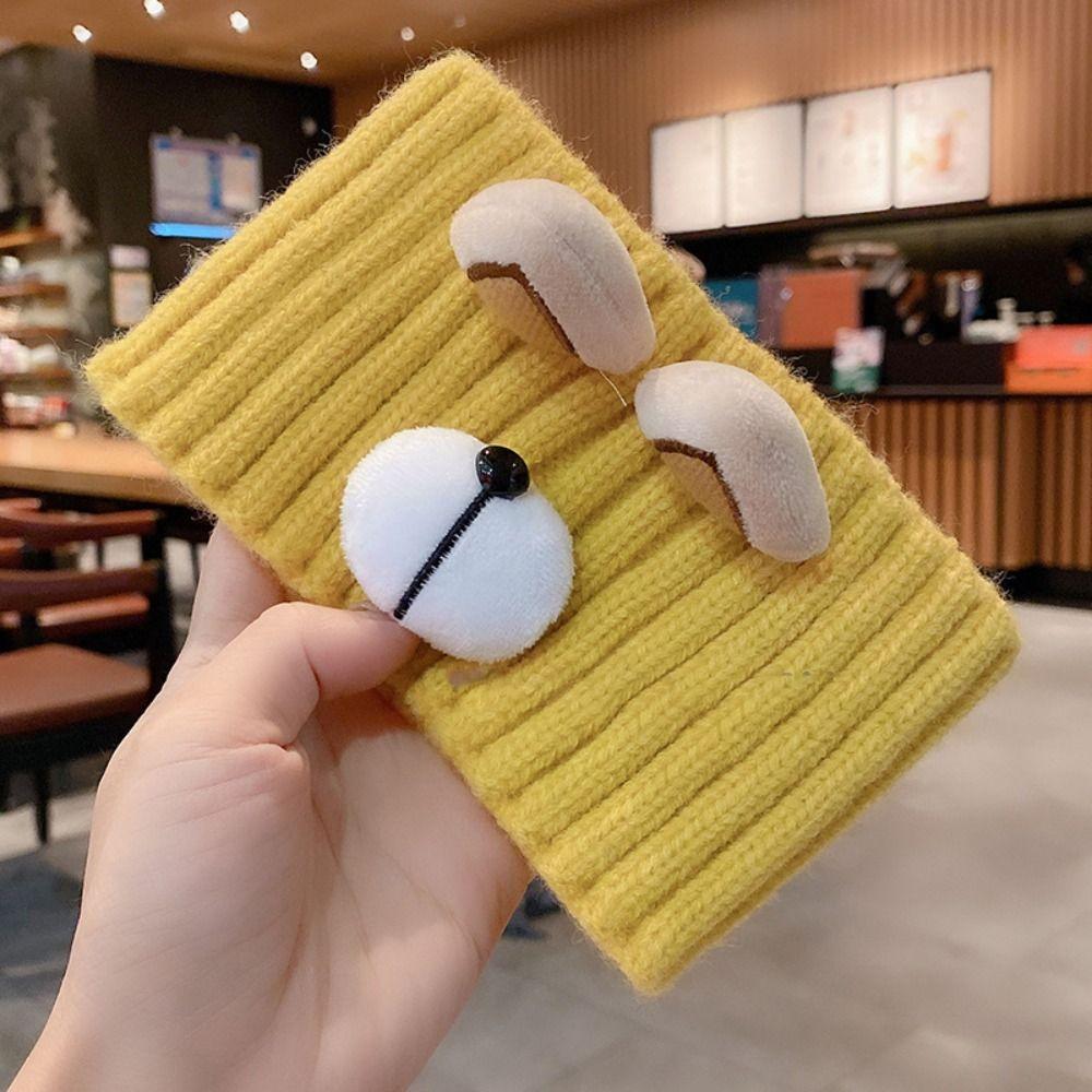 Winter Wool Cute Turban Kawaii Wide Headwrap Women Hair Band Bear Headband Hair Accessories