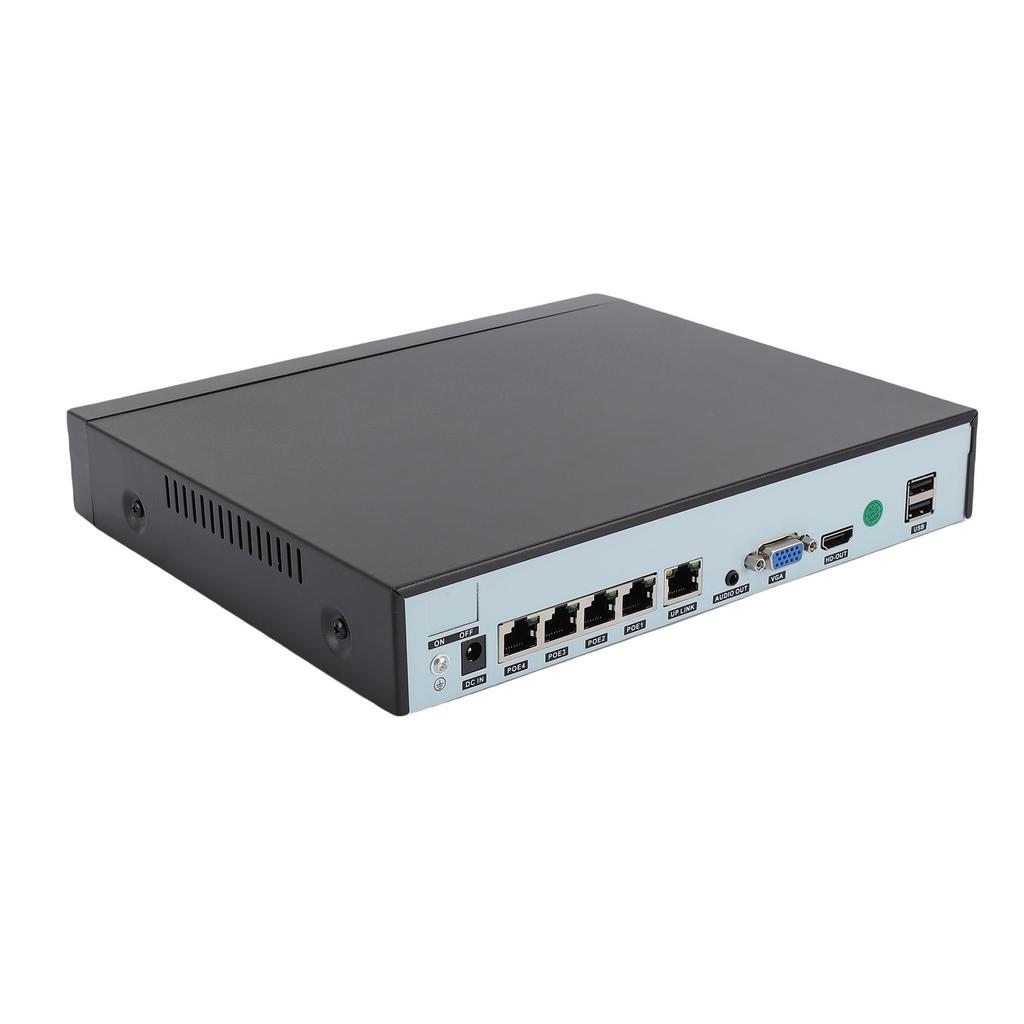NVR POE a 4 canali 4K H.265+ Registratore video di rete per la sicurezza Ibrido 4 in 1 DVR CCTV Supporta fino a 4 pezzi 4K 5MP 4MP 3MP