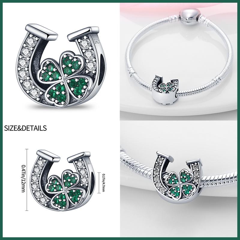 2023 mode Frühling Glück Vier Kleeblatt Serie 925 Sterling Silber Charms Perlen Fit Fasion 925 Armband DIY Schmuck