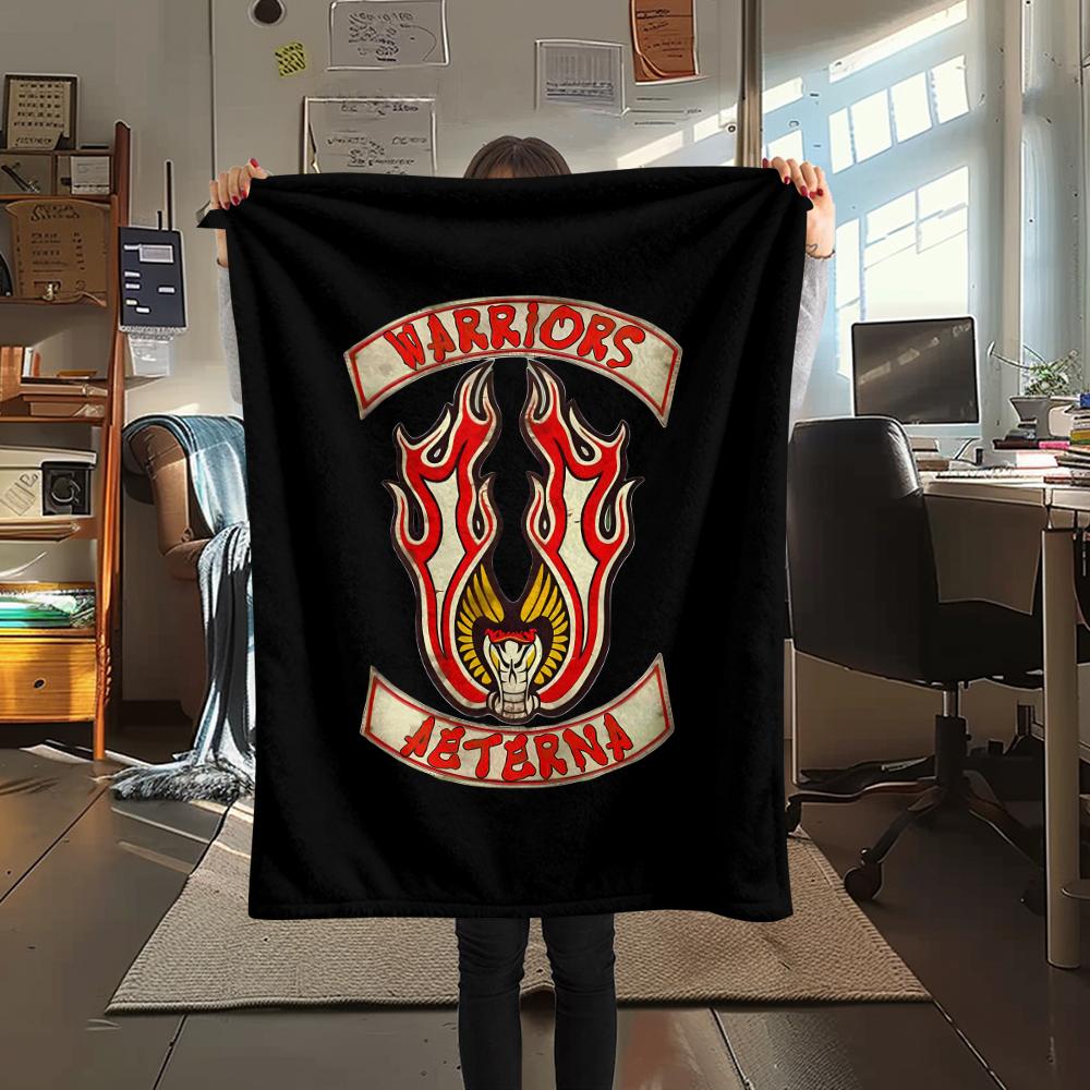1PC The Warriors Print Flannel Blanket, High quality All Seasons, Home Decor, Warmth and Comfort, Perfect for Christmas Gifts