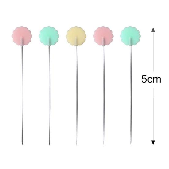 100Pcs/Box Dressmaking Pins Embroidery Patchwork Mixed Color Sewing Needle Tool