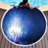 Lotus Pattern Round Beach Blanket, Microfiber Quick Dry Towel with Tassels for Picnic Bathroom Pool Surfing Outdoor Meditation