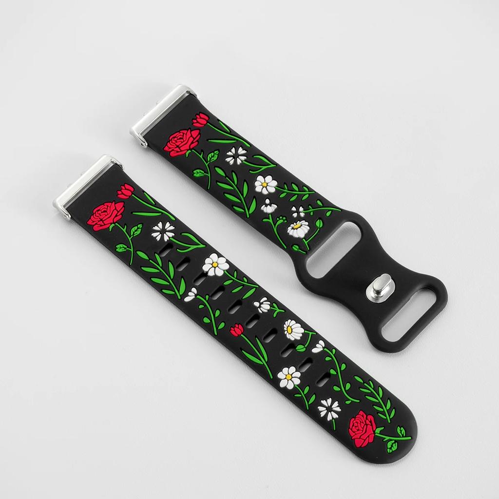 Grawerowany Silikonowy Pasek do Samsung Galaxy Fit 3 Sportowa Opaska na Nadgarstek Pętla do Smartwatcha Samsung Fit 3 Zamienny Bransoletka