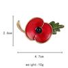 Rhinestone Enamel Poppy Flower Brooch Pin Ornament