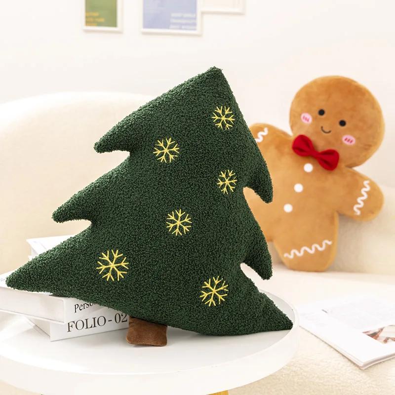 Kawaii Christmas Tree Decoration Plush Toy Pillow Gingerbread Man Cushion Plush Stuffed Toy Suitable For Family Friends Children