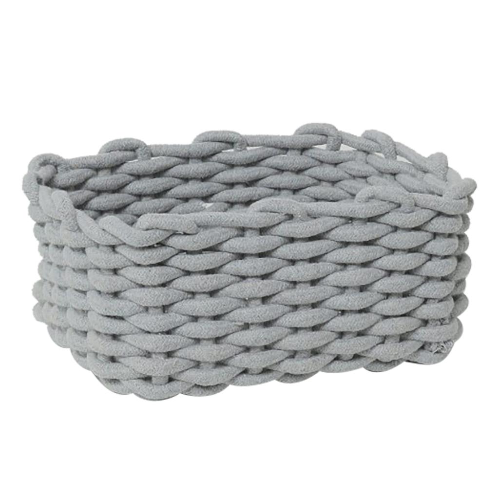 Cotton Rope Storage Basket Hand Knitting Nordic Style Desktop Storage Organizer for Key Snacks Underwear