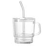 Shangqi Double-Drink Glass Mug Set with Handle & Straw
