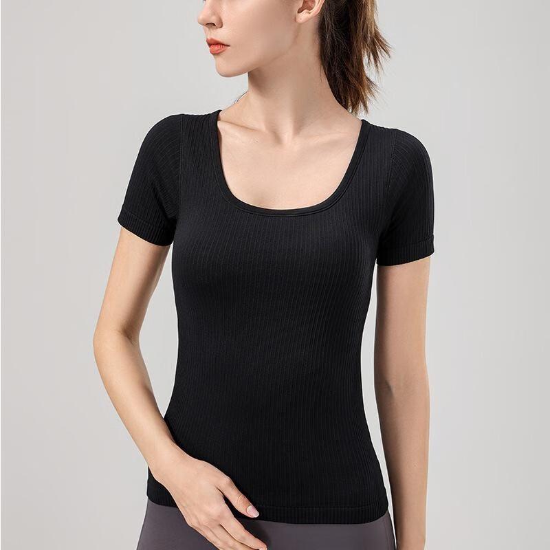 Women s Ribbed Quick-Dry Sports T-Shirt M