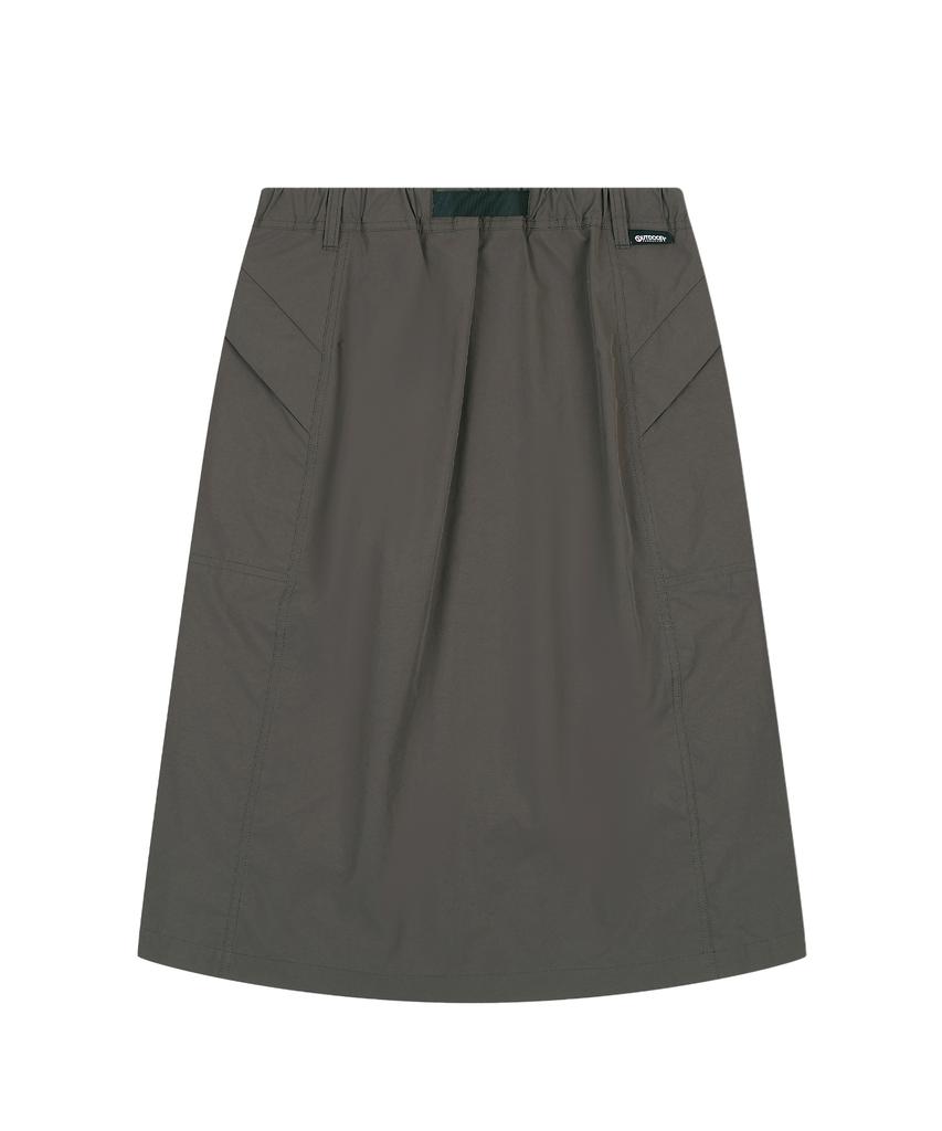 OUTDOOR PRODUCTS W Midi Nylon Skirt (Brown)