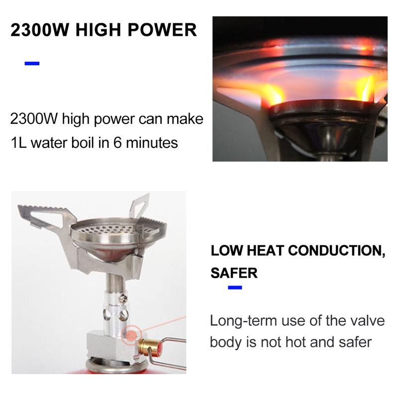 Widesea Camping Gas Burner Backpack Stove Cylinder Portable Supplies Stove Outdoor Travel Gear Cookware Equipment Accessories