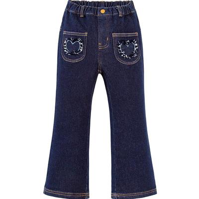 Minibala Girls' Winter Soft Denim Flare Jeans