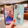 Galvanisierte Hasen-iPhone-Hülle mit Strasssteinen - Passend für iPhone 12/13/14 Pro, iPhone XR, 7 Plus und Apple Phone 17.