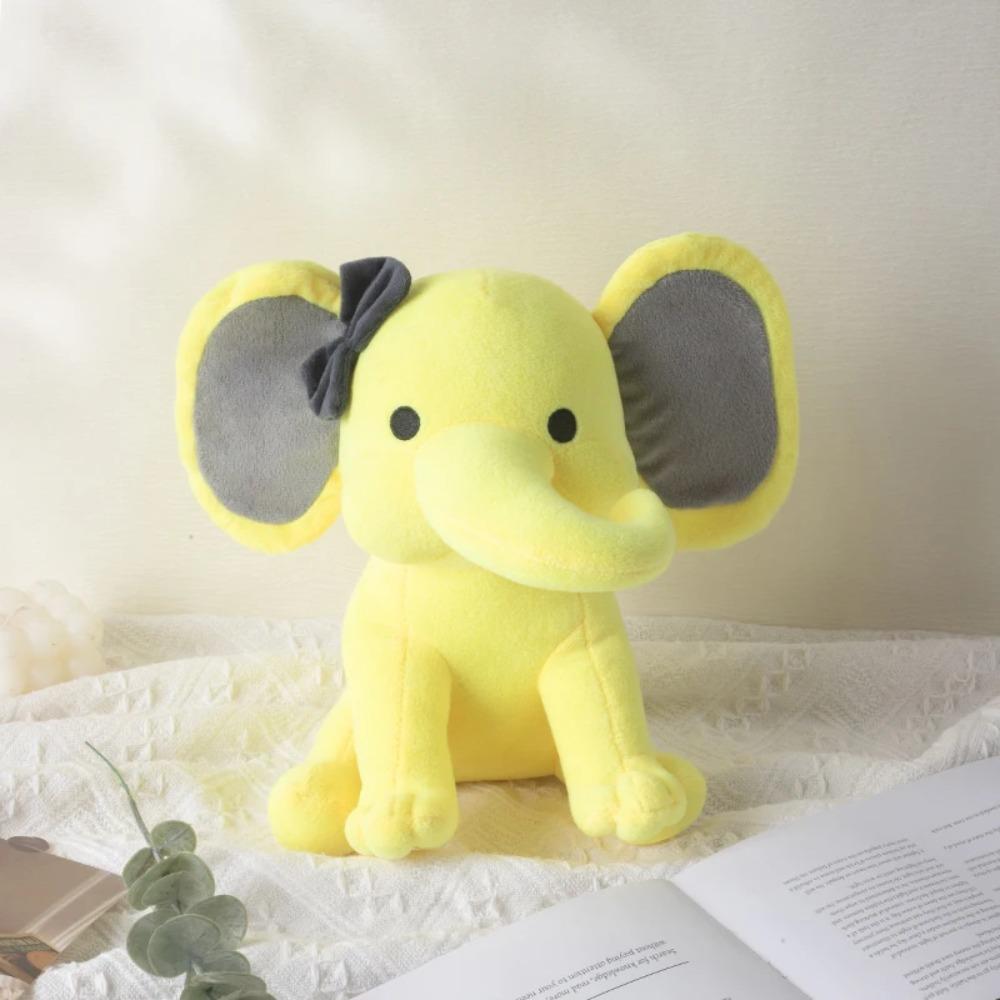 25cm/9.84in Soft Elephant Plush Stuffed Animal - Cute Fluffy Colorful Plush Toy (Multiple Colors: Pink/Blue/Purple/Rainbow) - Id 25cm жёлтый