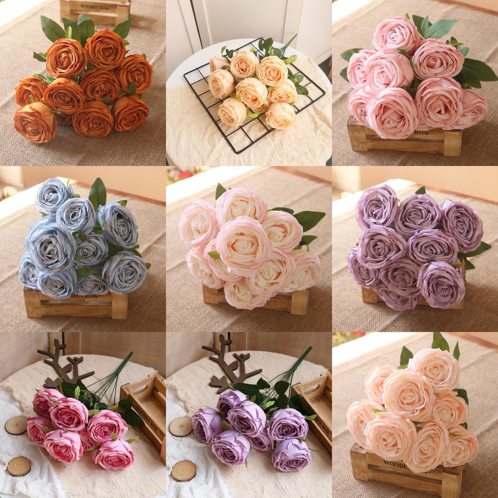 Rose Wall Decor Artificial Flowers For Wedding Home Photography With Silk Material