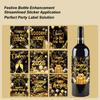 9pcs Happy New Year Wine Bottle Labels Stickers 2026 New Years Eve Party Decorations Black Gold Beer Bottle Stickers Decor