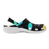 White EVA Clogs with Neon Cross Print, Lightweight Slip On Garden Shoes, Breathable Beach Sandals, Indoor Outdoor Slippers for Men Women