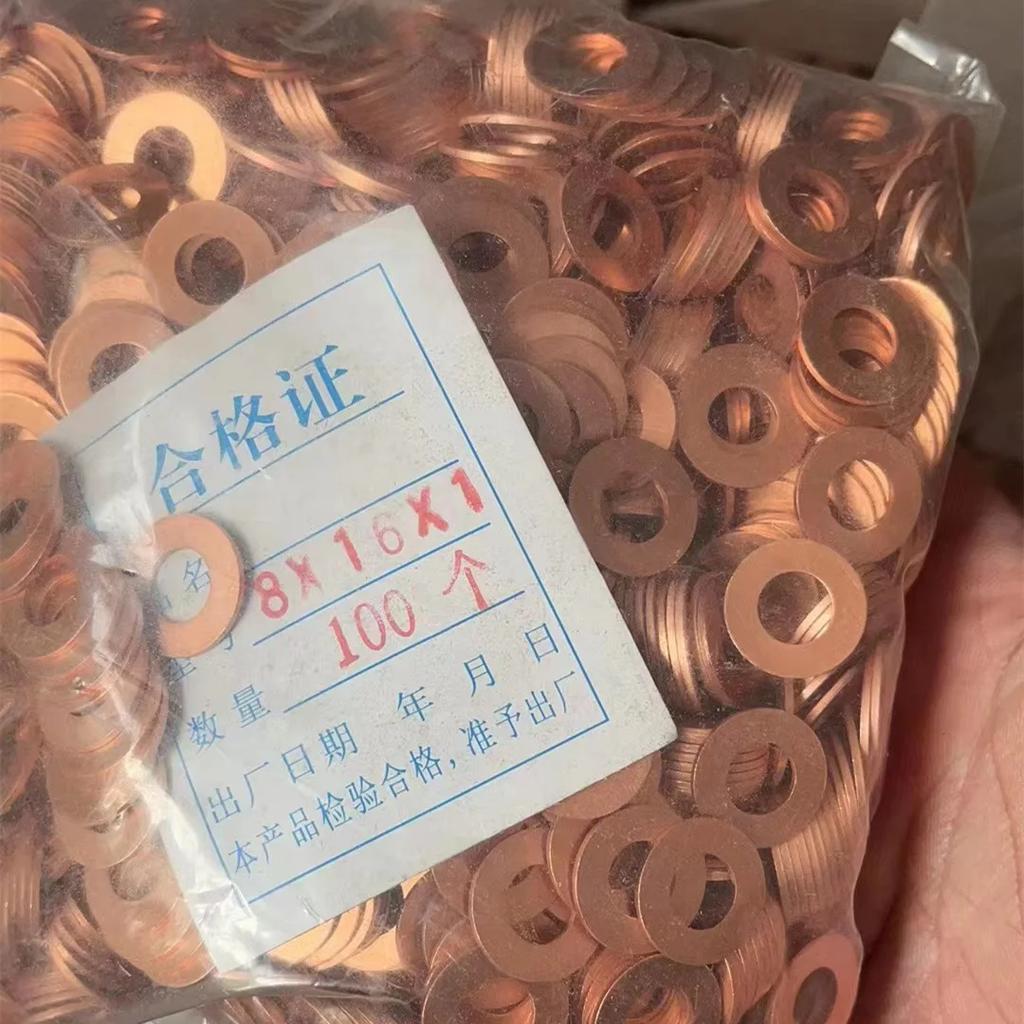 100PCS 10×15mm 7×13mm /15mm Diesel Common Rail Injector Nozzle Copper Seal Washer Fuel Pump Gasket Pad for   CAT