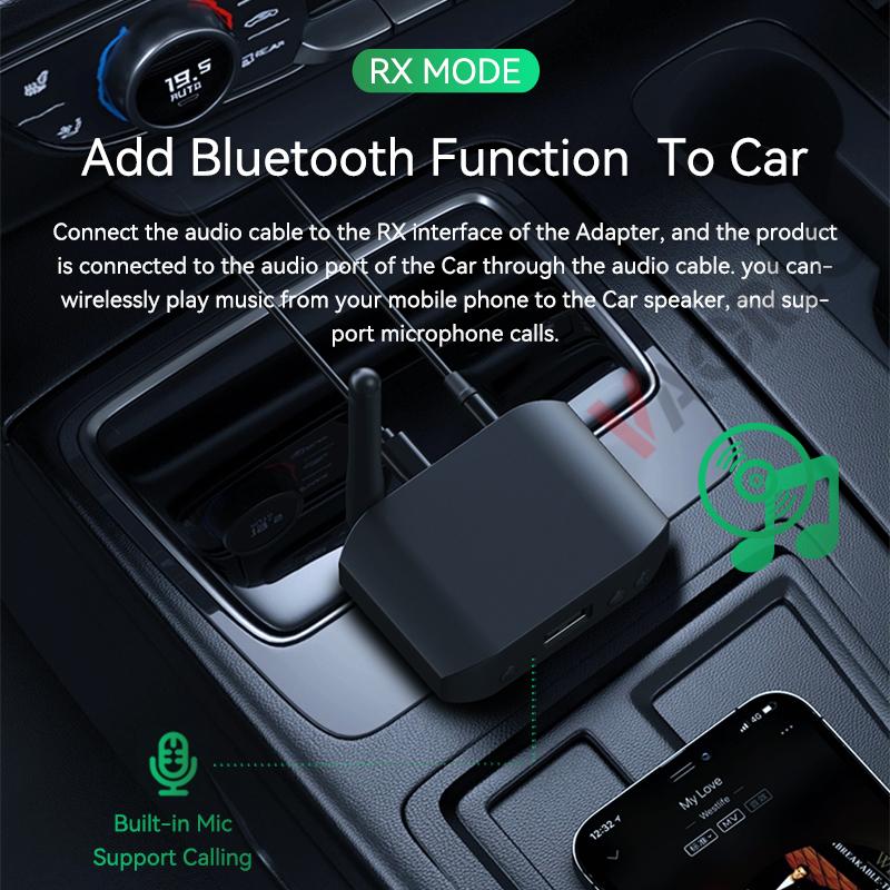 3 IN 1 Bluetooth 5.3 Audio Transmitter Receiver USB U-Disk Play 3.5mm AUX Stereo Music Wireless Adapter For Car PC TV Speaker