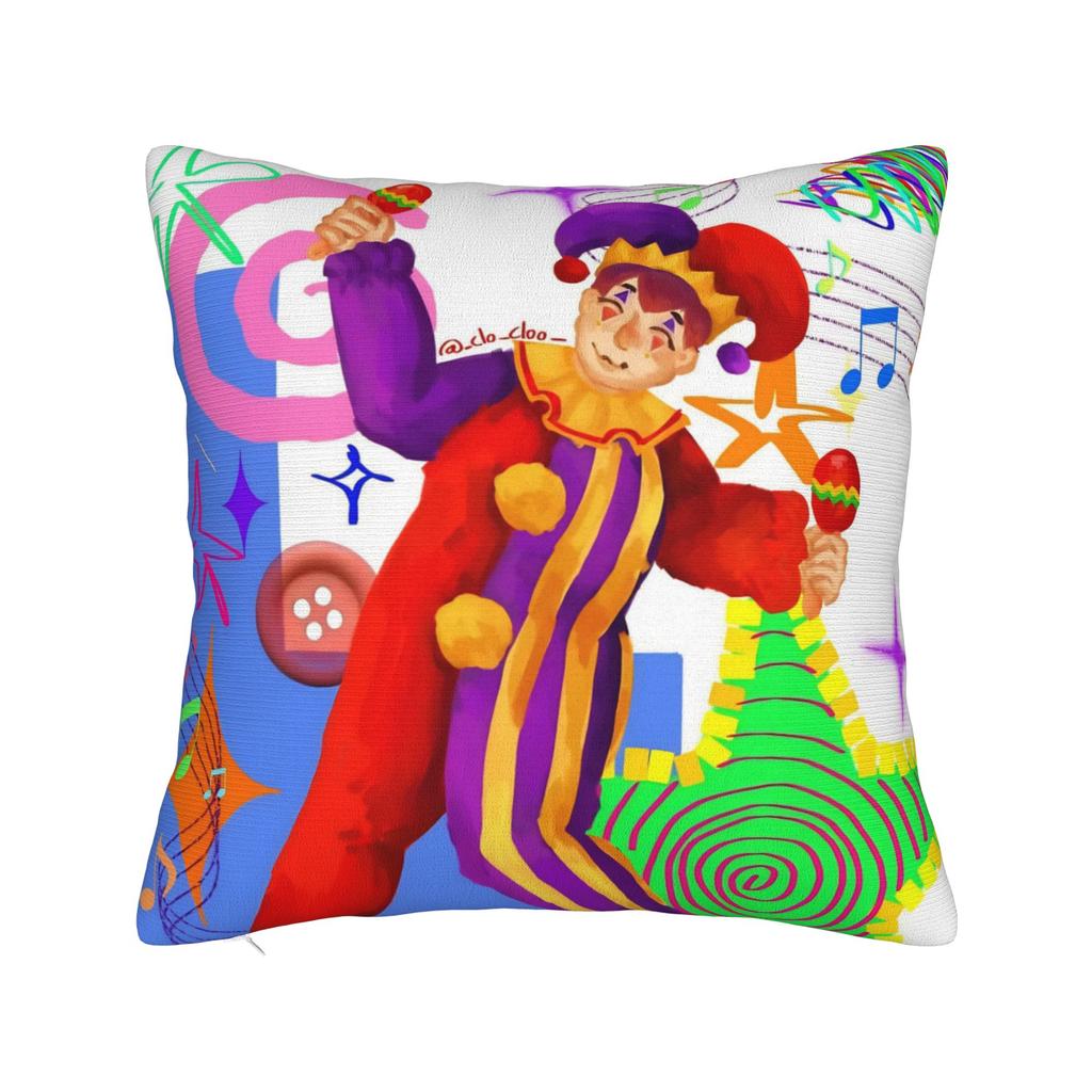 Hugh Morris Tomodachi Life Clown Square Pillow Case Cushion Cover Awesome Zipper Decor Pillowcase for Home 18"