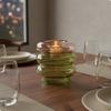 Portacandele Vaso Design 2in1 Vetro Circolare Elemento Decorativo Centrale Arredo Casa per Tavolo,