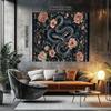 Snake and Flower Theme Digital Printing Polyester Wall Hanging Tapestry Decorative Living Room Bedrooms Office Background Gift