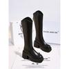 Height-increasing high knight boots 2025 autumn and winter new small thick-soled thick heel super high heel solid color knee boots