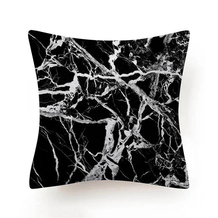 New Black White Marble Texture Cushion Cover 30X50/40X40/45X45CM Ultra Soft Lumbar Pillowcase Sofa Seat Throw Pillows Decor Home