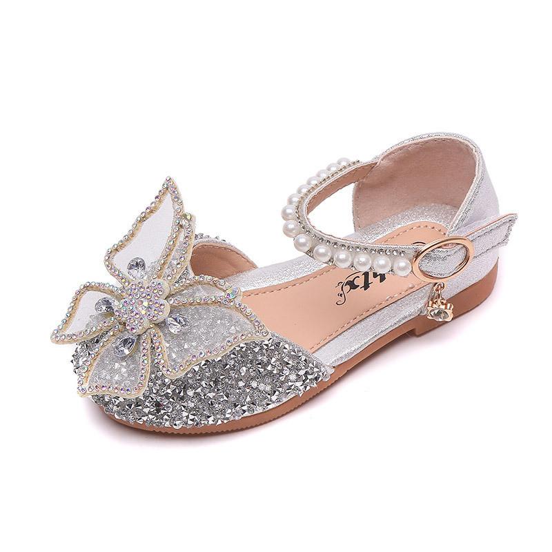 

Cute Princess Sandals For Girls With Soft Artificial Leather And Velcro Strap 35≈Foot Length21.5cm/8.46in
